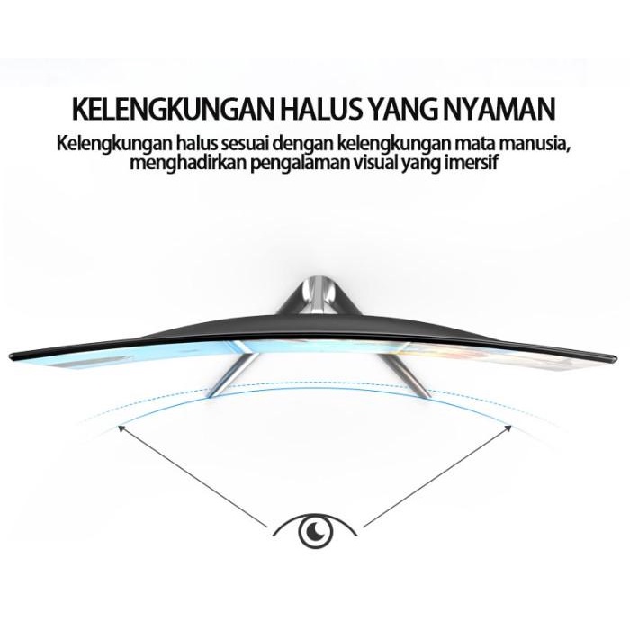 Monitor komputer dengan resolusi tinggi lengkung ultra-tipis 24 inch