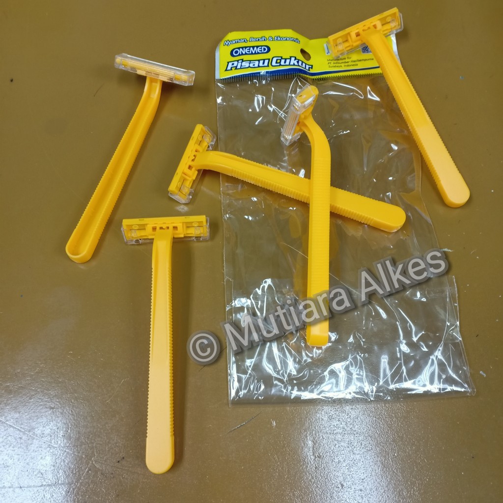 Pisau Cukur OneMed pak isi 5pcs - KUNING