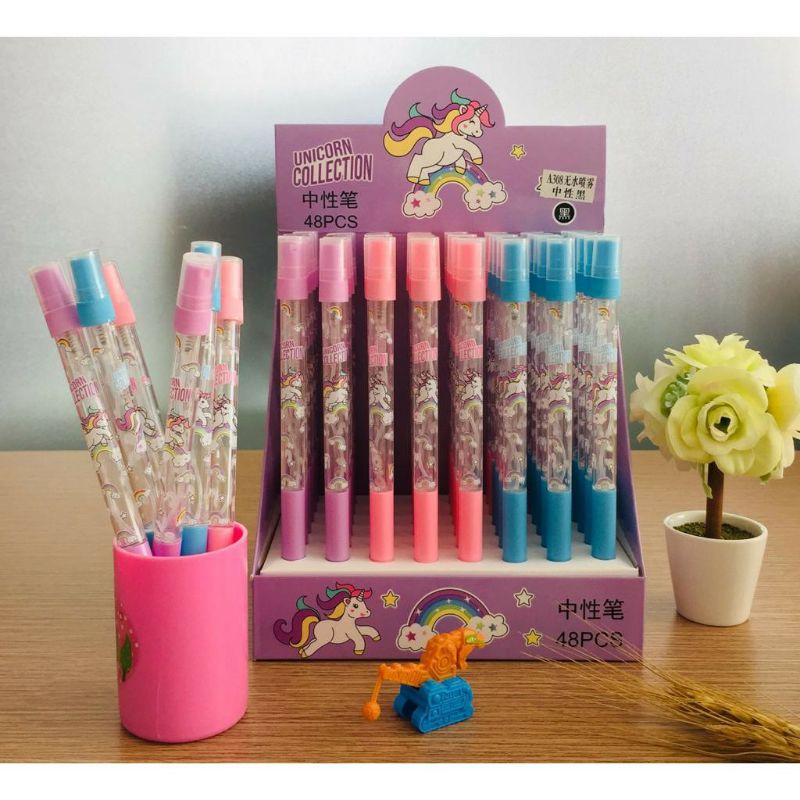 

Pulpen Gel Hitam dilengkapi Tabung Spray / Spray Bottle Pulpen Unicorn