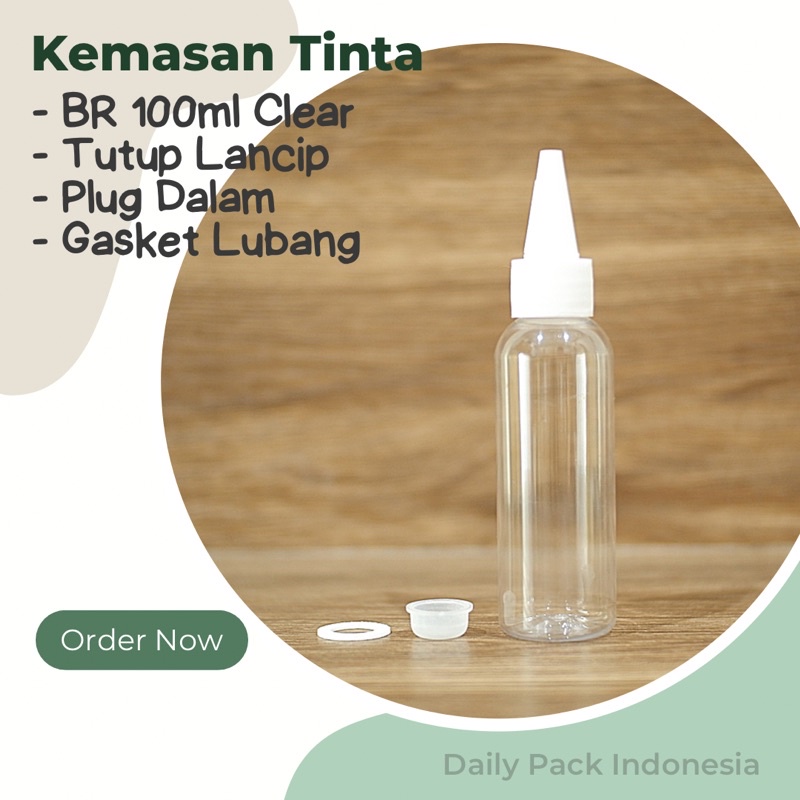 Jual Kemasan Tinta Botol Tinta Isi Ulang Botol Pet Br Ml Clear Tutup Kerucut Plug