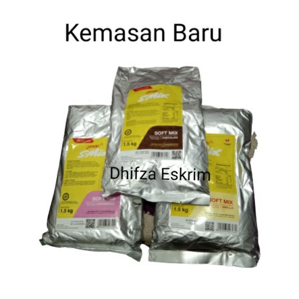 Bubuk Es Krim Soft Mix Haan 1,5kg / Premik Ice Cream Soft Mix Haan Vanila Strobery Coklat