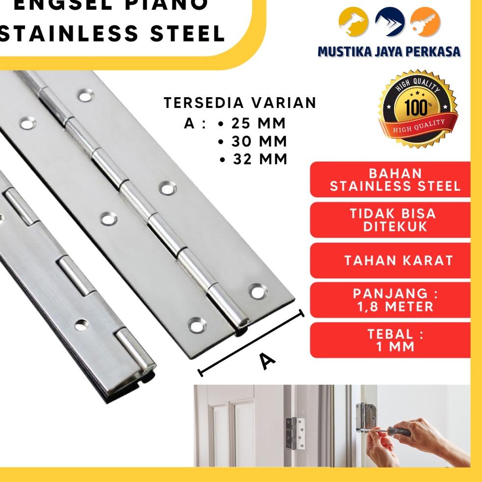(H2O1) ☆ Engsel Piano Stainless Steel SS Bukan Besi 1,8 Meter Engsel Lemari //Siap@order