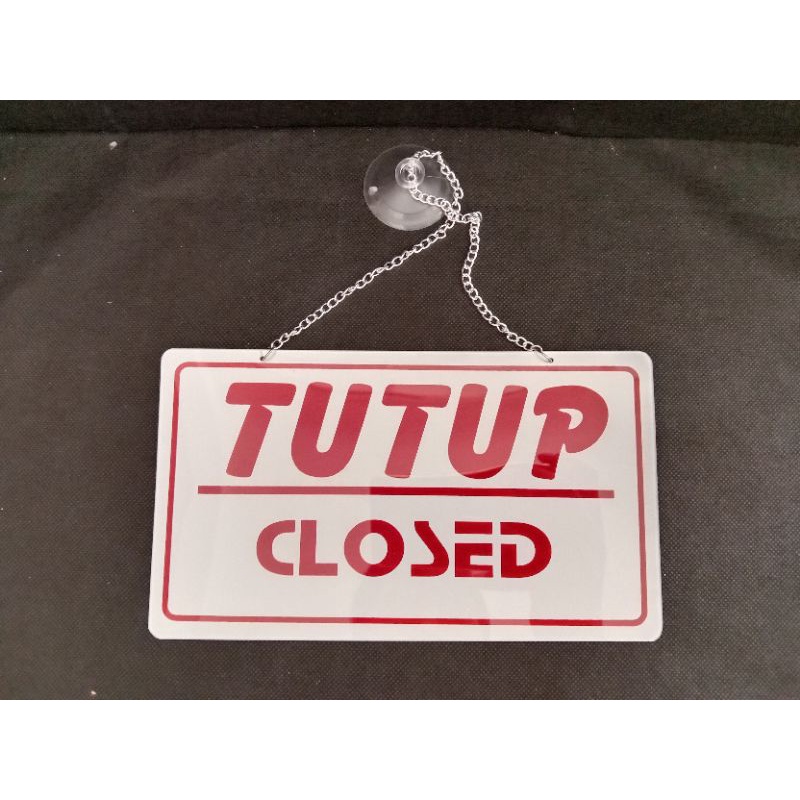 

sign board / sign label TUTUP BUKA 22cm x 12.5cm