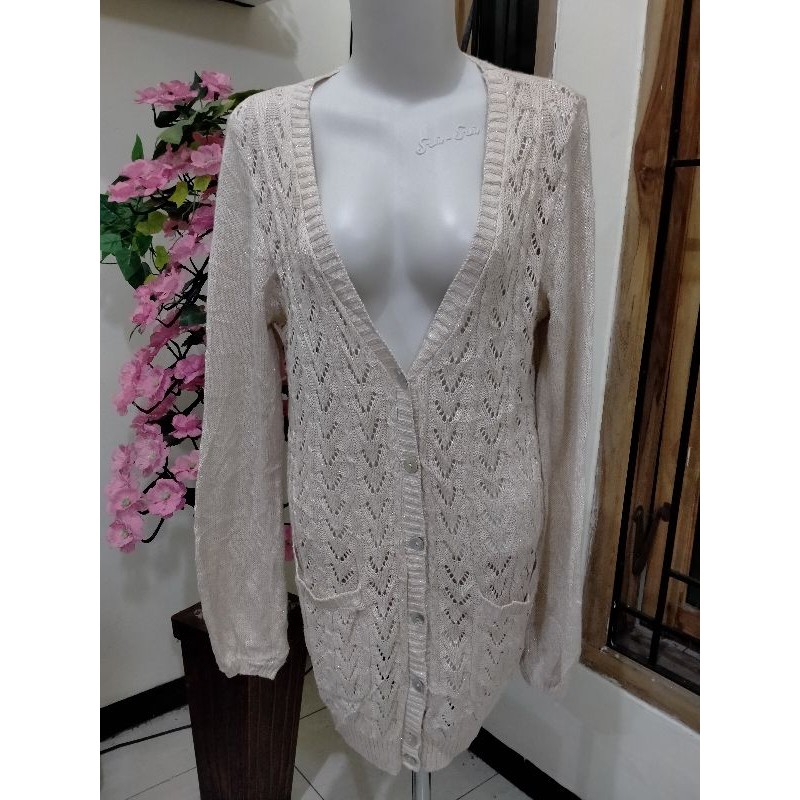 Long Cardi Rajut Motif Kepang Premium Brand Earth