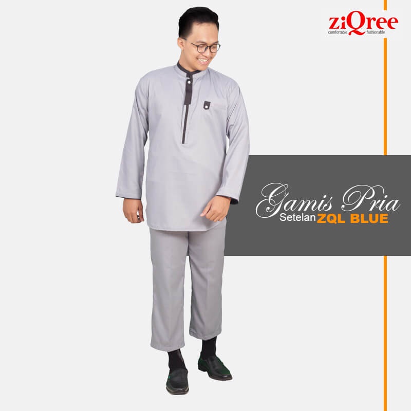 GAMIS SETELAN PRIA ZQL / SETELAN GAMIS PRIA / BAJU GAMIS PRIA DEWASA / GAMIS PRIA LENGAN PANJANG - D