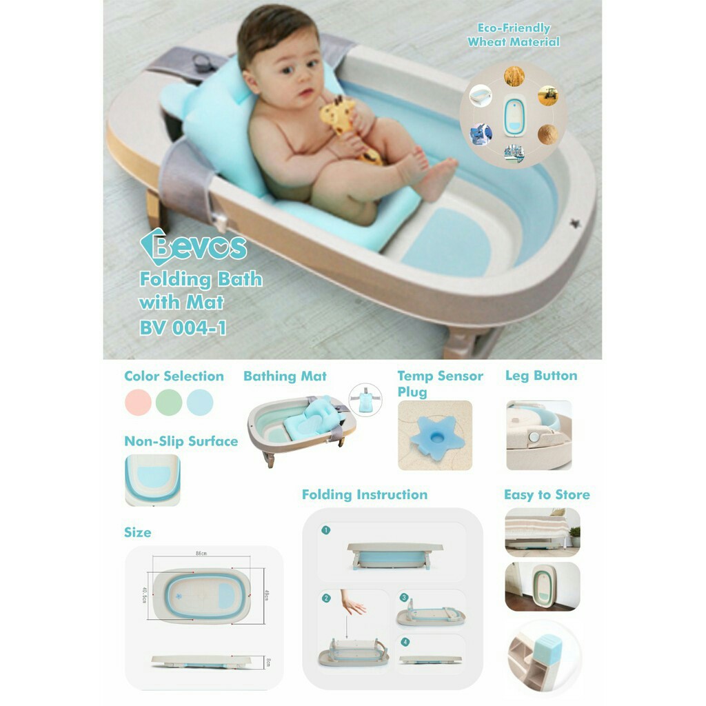 KARIBU BEVOS Folding Bath With Matt / Bak Mandi Bayi