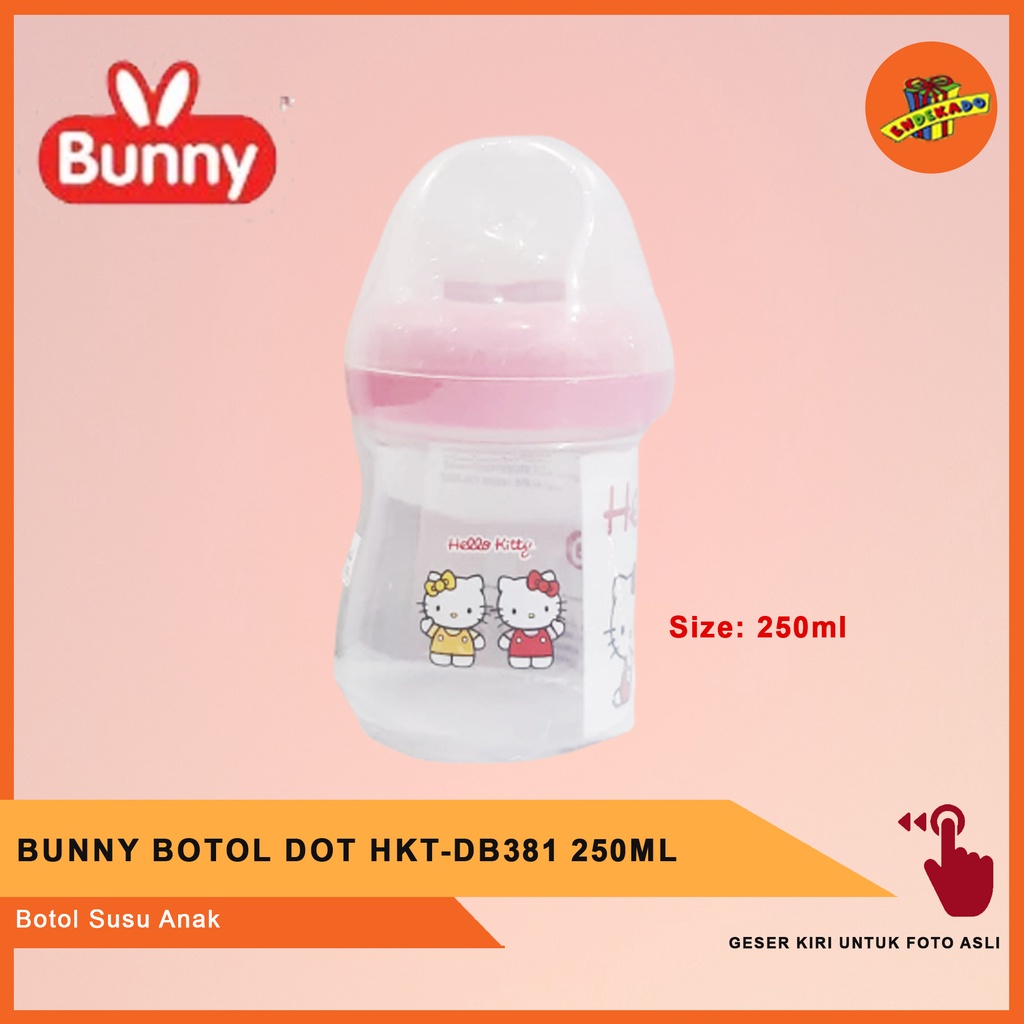 MAKASSAR! BUNNY BOTOL SUSU DOT HELLO KITTY HK-DB381 250ML - Botol Susu