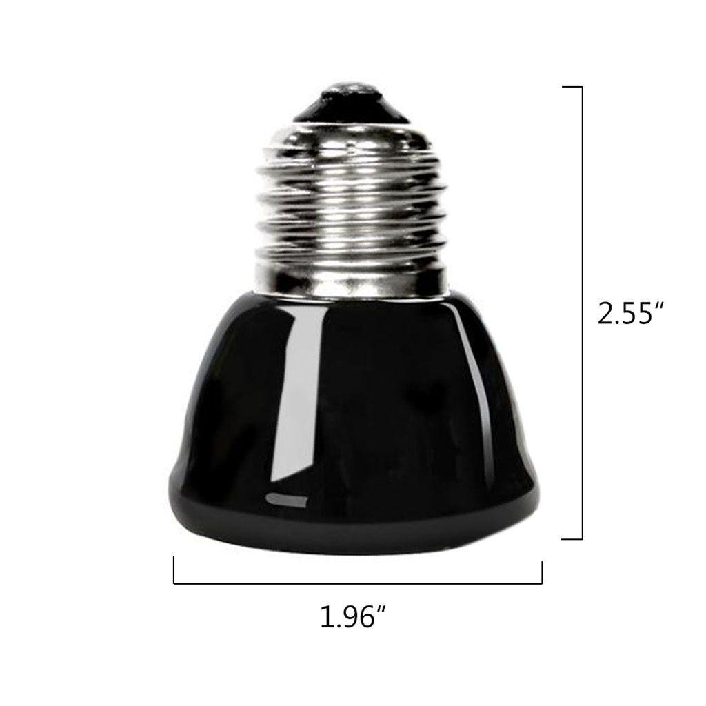 [Elegan] Lampu Reptil 1pcs E27 Menjaga Hangat Jauh Inframerah Hitam Bahan Keramik Lampu Pemanas