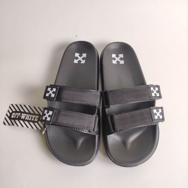 Sandal strap/Velcro off white hitam strap hitam