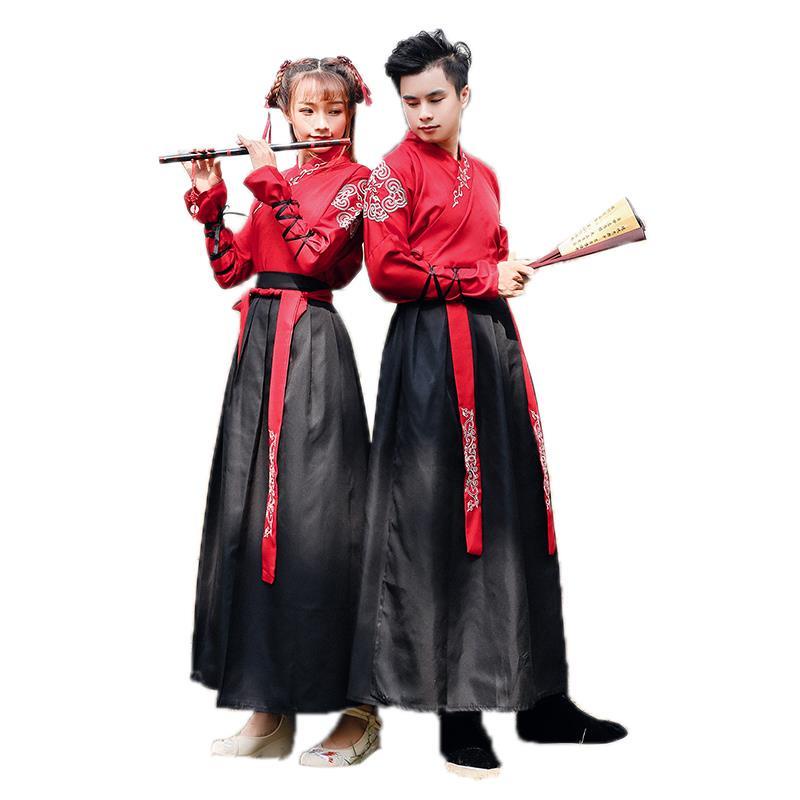 Hanfu couple's clothing men's and women's cp suit martial arts ancient style student class clothes i