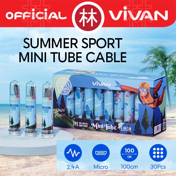 Vivan CTM100S Colorful Micro USB Tube Kabel Data Cable 1 BOX 30 pcs New CTM100