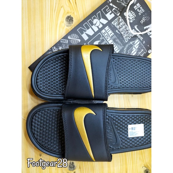 SANDAL NIKE SLIDE CEKLIS GOLD / SANDAL SLOP NIKE CEKLIST GOLD GRADE ORI