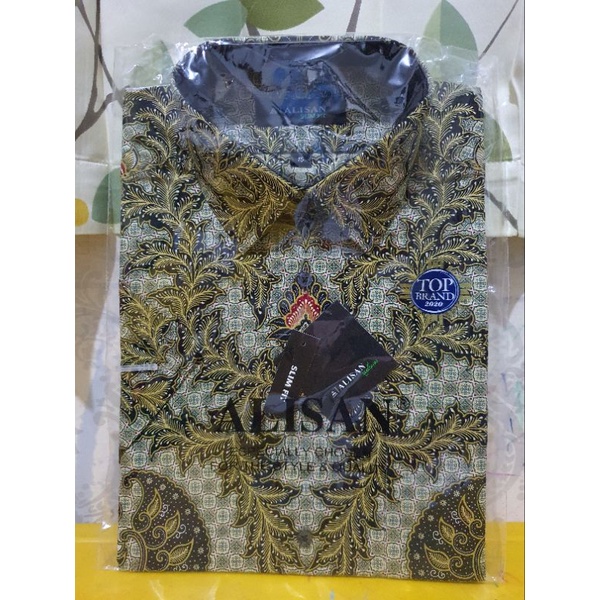 Kemeja Alisan Batik Motif Megamendung Slimfit size 15 Tangan Pendek