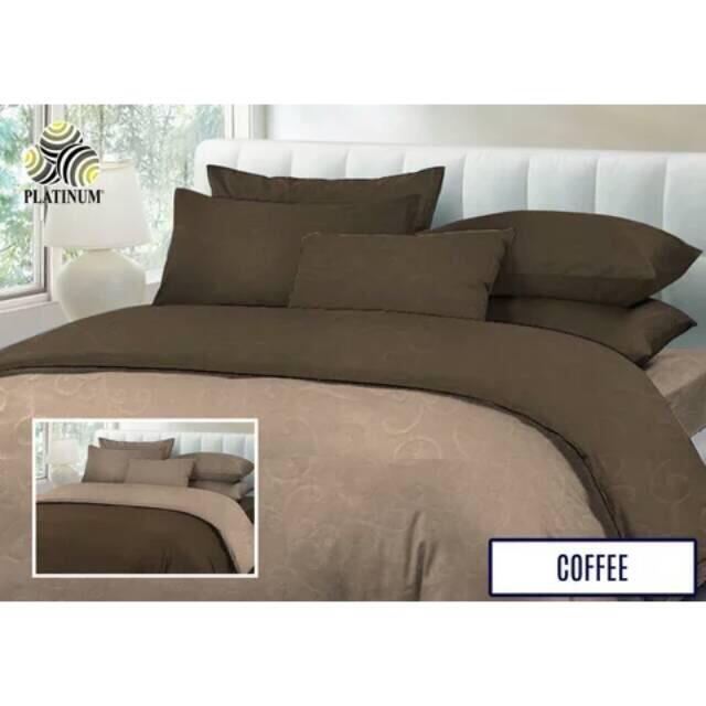 Bed Cover Set Emboss Mix 2 Warna Coffe T.30 Cm Uk.160 / 180 X 200