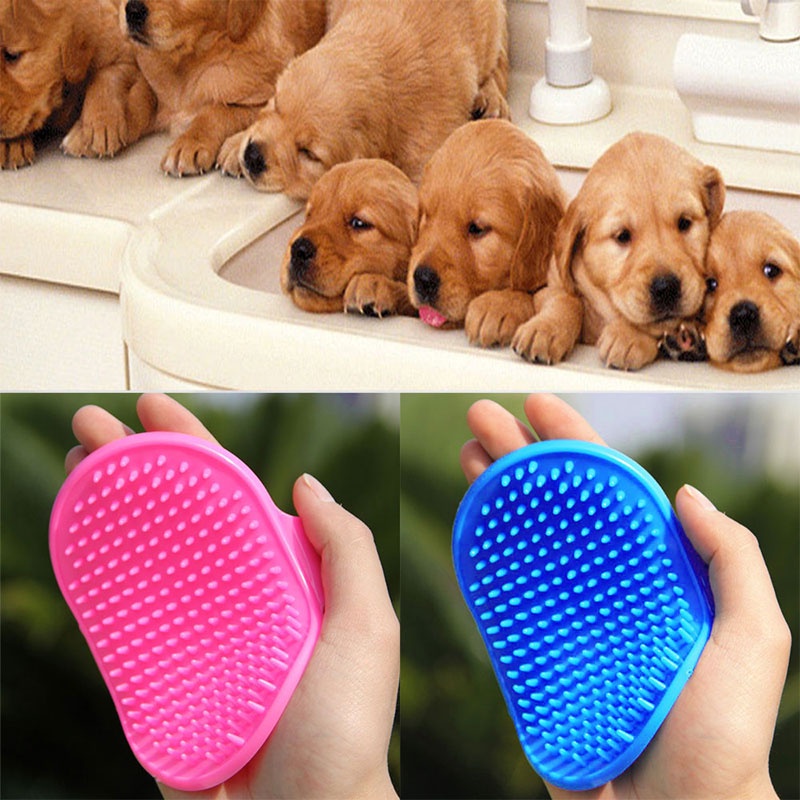 Sisi Bulu Hewan Anjing Kucing Pet Comb Brush Silicone for Bath Dog Cat