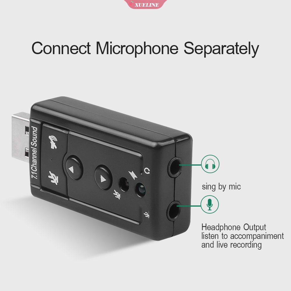 Sound Card Eksternal 7.1 Channel Dengan Jack 3.5mm + Port USB 2.0 + Mic