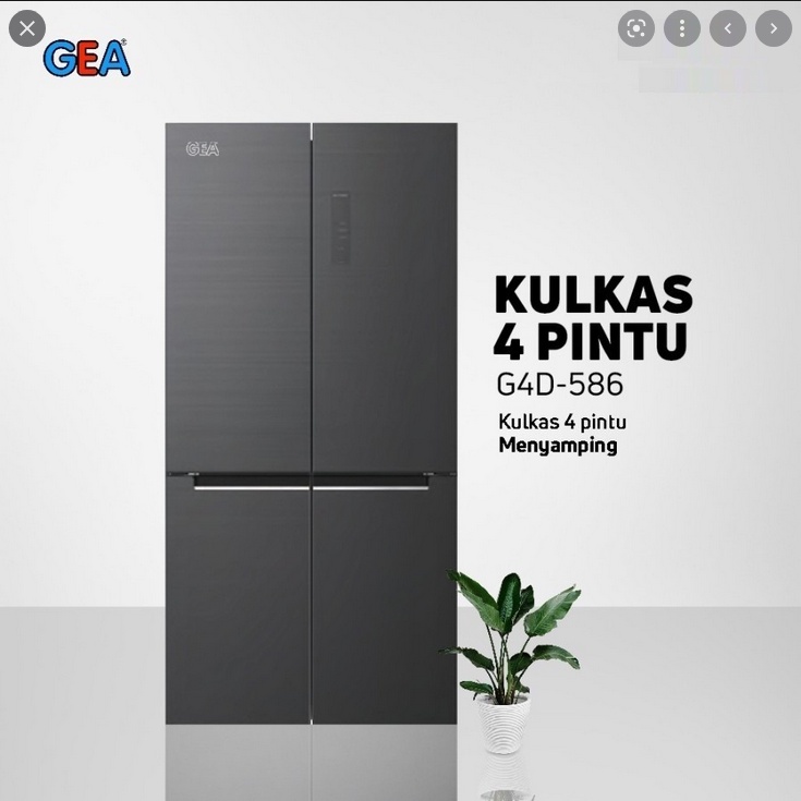 KULKAS GEA G4D 586 LEMARI ES 4 PINTU G4D-586 4 PINTU SILVER (INOX)