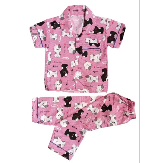 Baju tidur anak laki kaki perempuan piyama anak anak motif terbaru pashion tidur anak stelan anak atasan bawahan anak baju anak murah