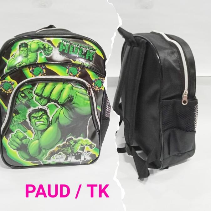 tas anak PAUD laki TK karakter Hulk - ransel sekolah kecil mini bagus