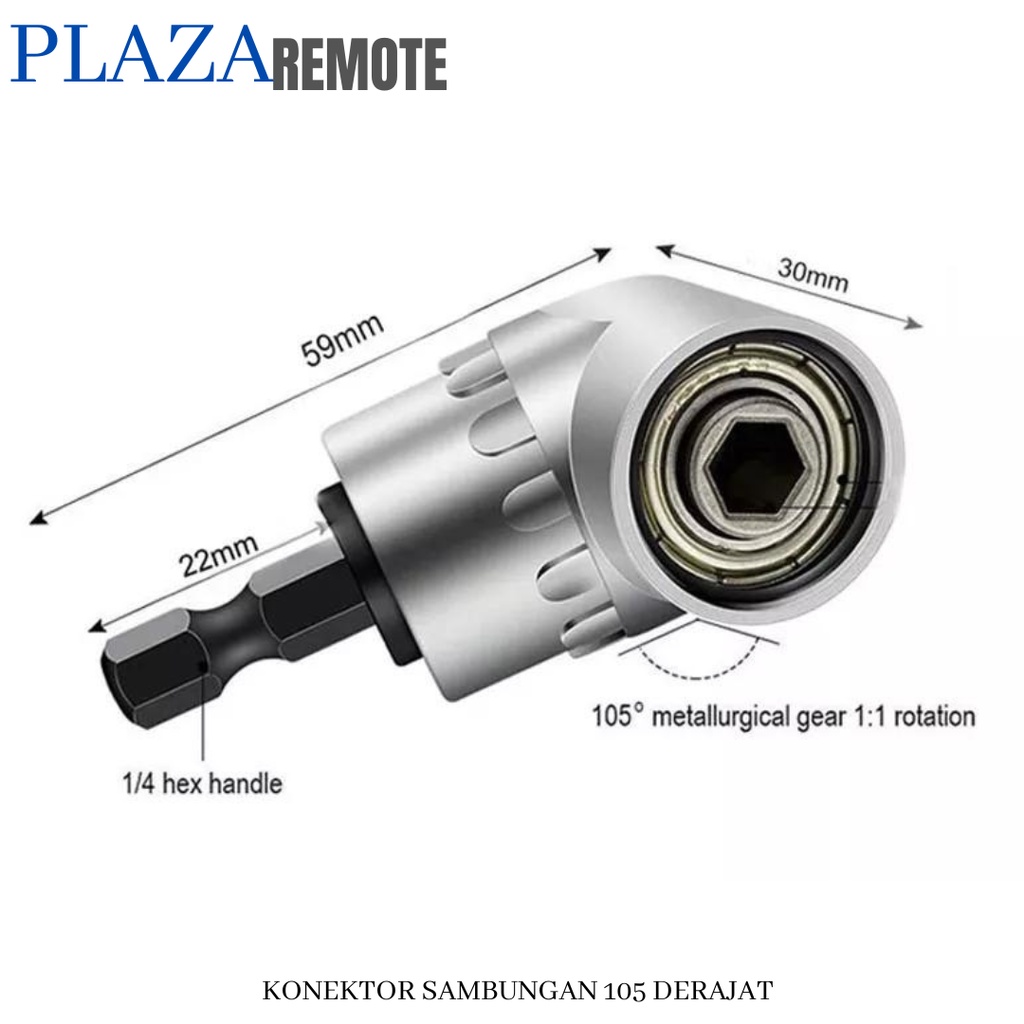 KONEKTOR SAMBUNGAN MATA BOR HEXAGONAL SHANK105 DERAJAT DRILL CHUCK