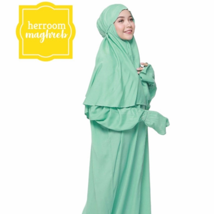 Mukena Herroom Mini Maghreb Green Mint