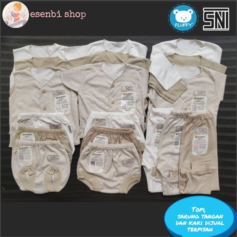 FLUFFY Khaki Perlengkapan Baju Bayi Newborn 0-3, 3-6 bulan