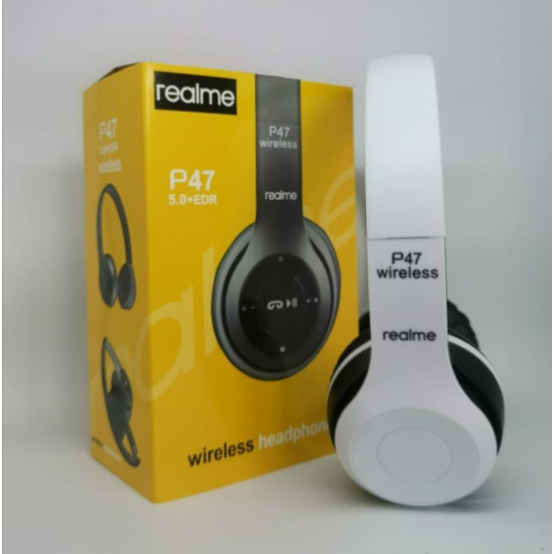 Headphone Bluetooth P47 Realme Wireless headphone earphone earpod headset handsfree music gaming