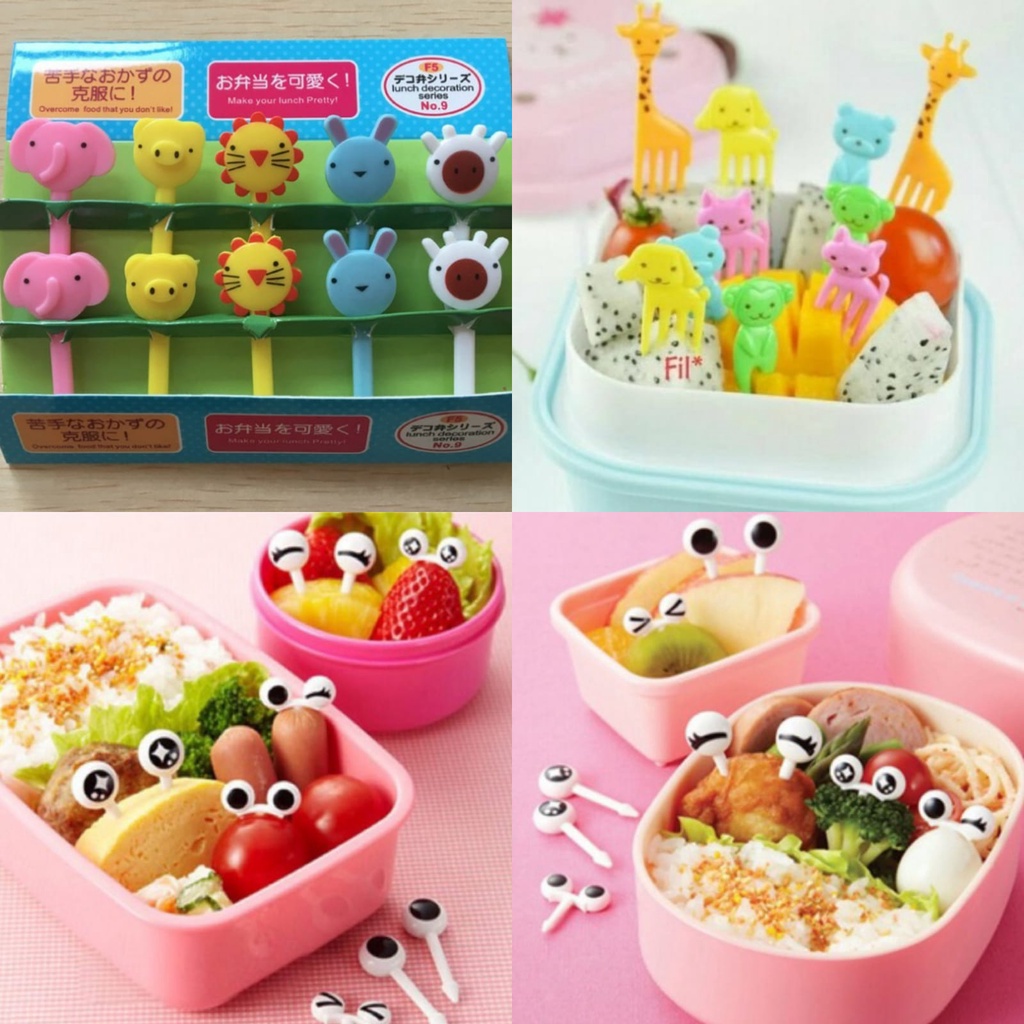 READY BANDUNG 10pcs tusukan bento Garpu Hiasan Bekal Makan Anak | Garpu kecil Anak | Tusukan Bento | Tusukan Buah Untuk Anak SENDOK GARPU MAKAN ANAK PERALATAN MAKAN ANAK UNTUK SEKOLAH GARPU HIASAN MAKAN ANAK SEKOLAH CETAKAN TELUR DAN ROTI