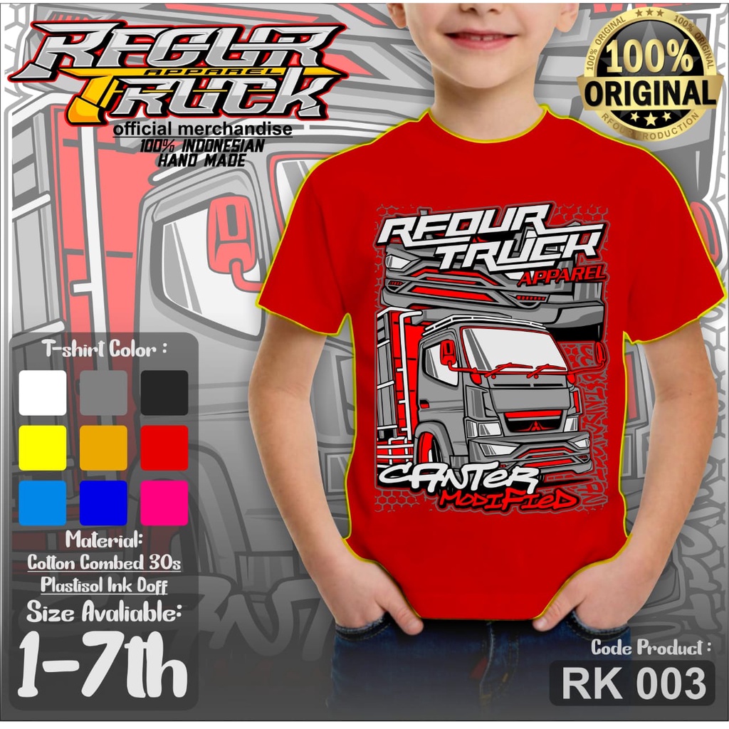 Kaos truk Mancal Canter anak usia 2-7 tahun terbaru Kaos truk canter mania anak laki laki Kaos truk oleng
