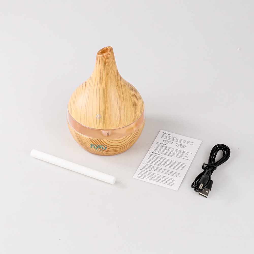 Air Humidifier Ultrasonic Aromatherapy Oil Diffuser Wood Grain 300ml - Humi K-H98 - 7RHZ5CYL Yellow