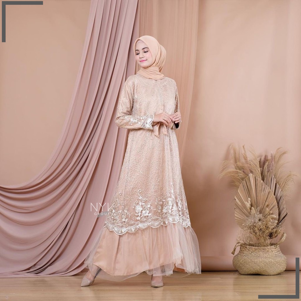 KANAYA MAXY TULLE PREMIUM | MAXY REMPEL TUTU | GAMIS BROKAT TERMURAH