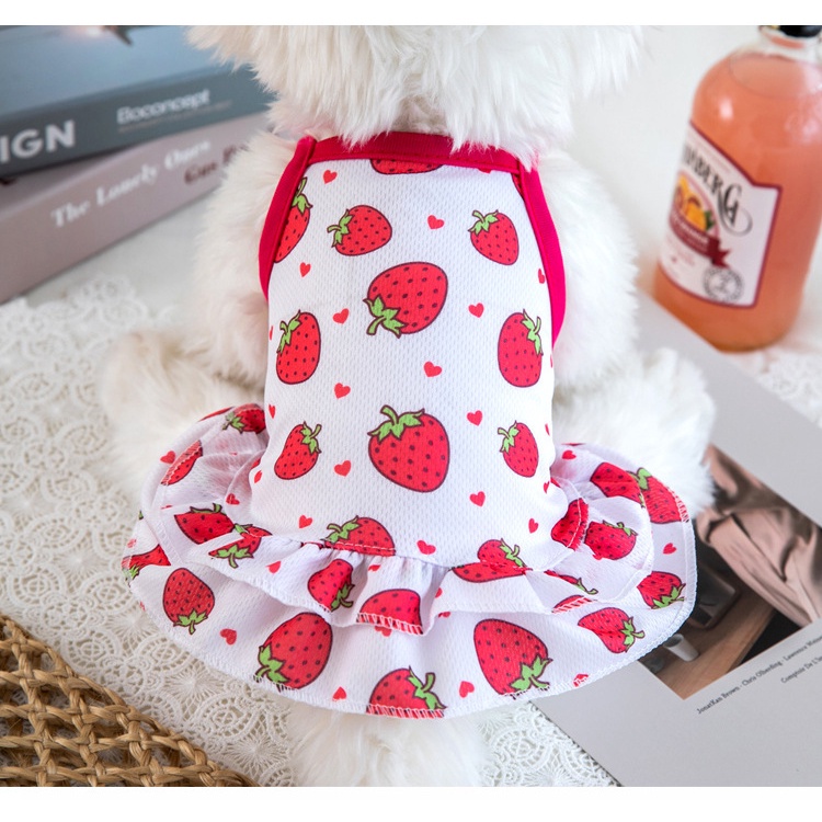 ★〓YUFeiPet〓★ Pet Spring and Summer Clothes Dog Print Suspender Skirt Cat Skirt