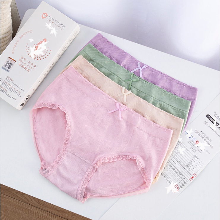 [1BOX ISI 4PCS] Celana Dalam Wanita Seamless Mid Waist Bahan Halus Pita