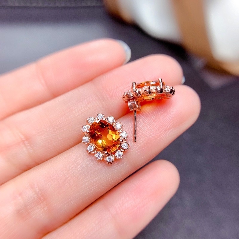 Natural Brazilian Citrine Jewelry Set