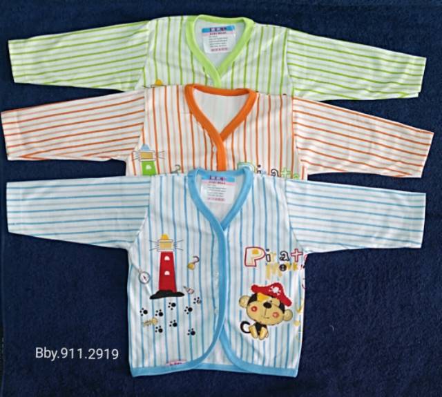 3 Pcs!!! Baju bayi lengan panjang New Born printing murah