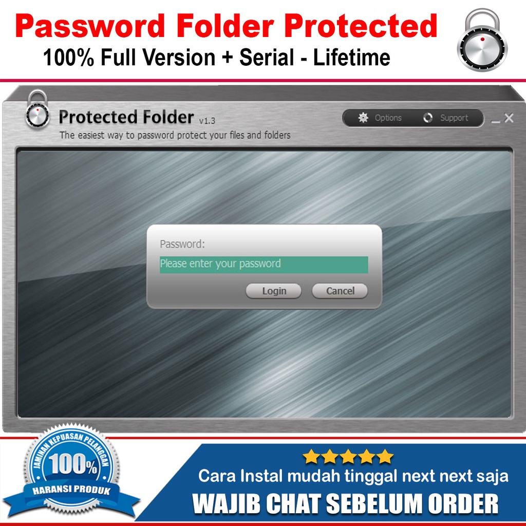 Password/Lock Folder Protected V1.3 + Serial Key Terbaru Lifetime