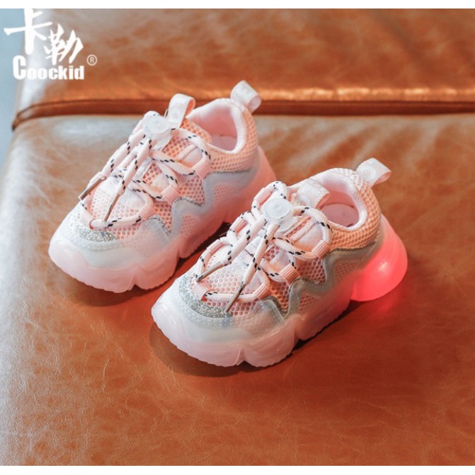 VELO LED Sepatu Anak Import Kids Shoes Sneakers Size 21-30 Usia 1-5 Tahun