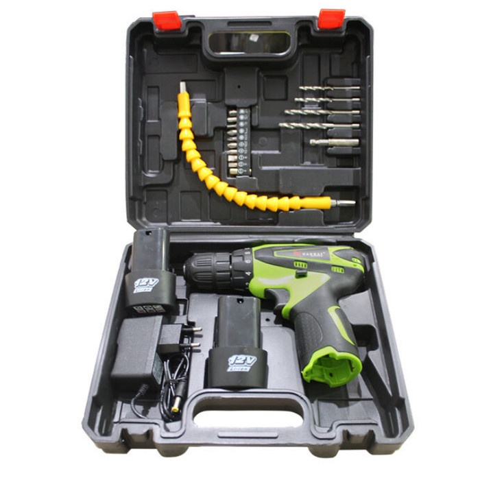 Mesin Bor Tangan Nankai Bor Cordless Besar 2 Baterai