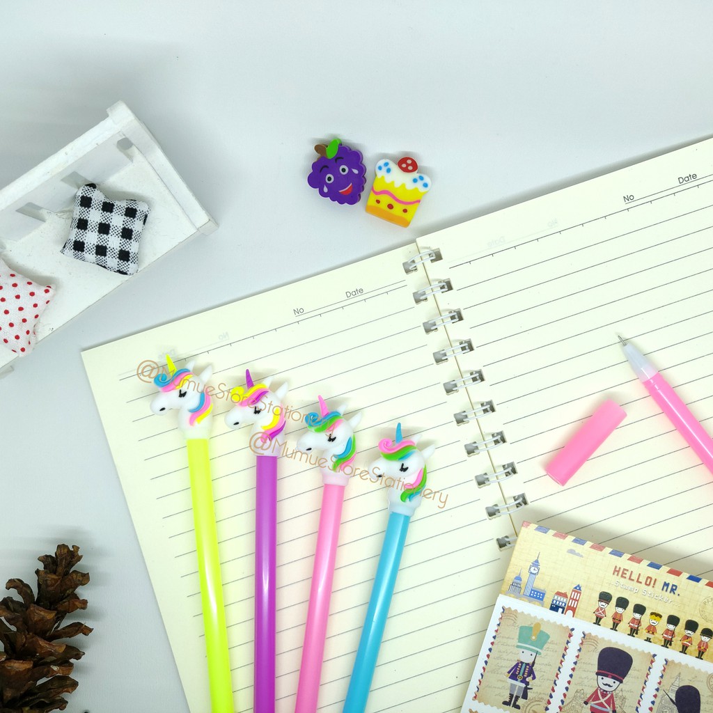 

12pcs pulpen gel PULPEN BERKARAKTER BEAUTY UNI /gel pen / Ink gel pen