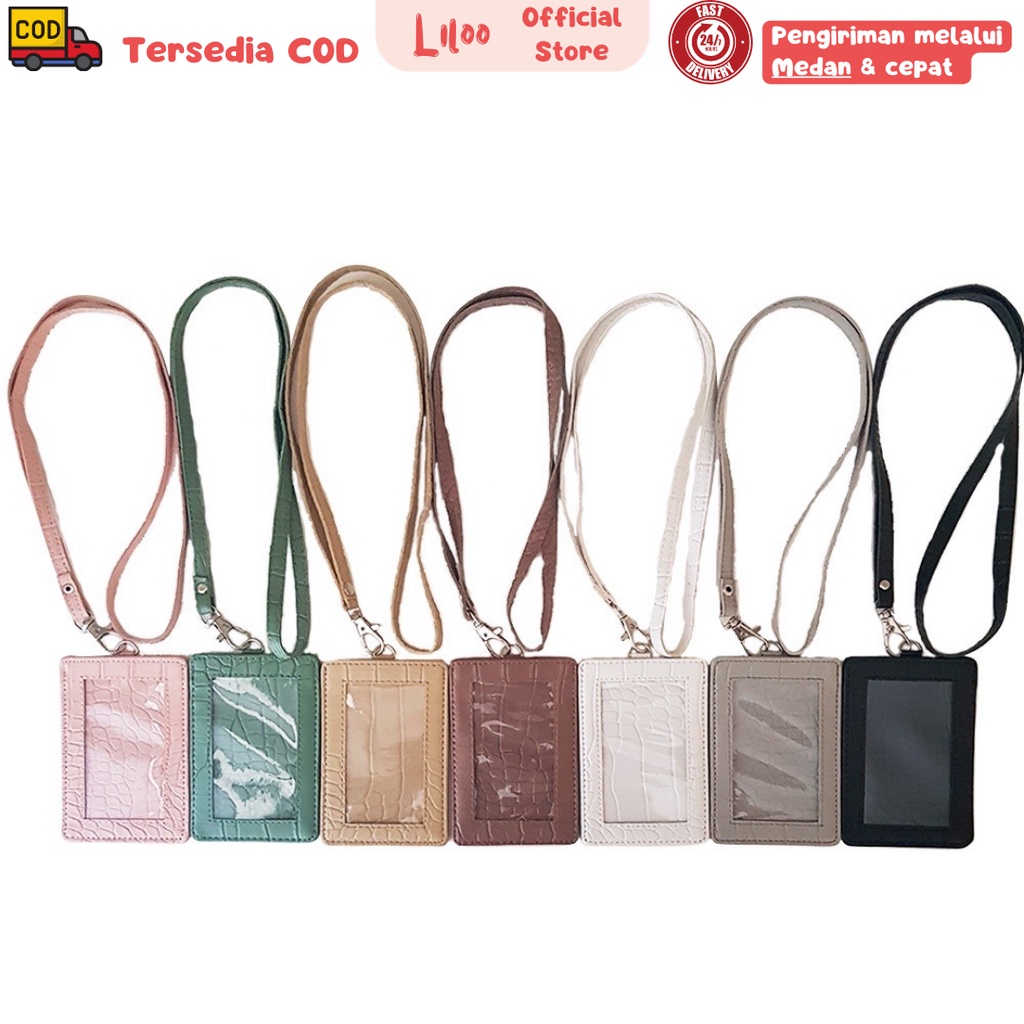 

Name Flashee Tag Croco ID Card Holder Crocodile Kulit Lanyard Kerja Termurah Berkualitas PU Leather Lanyard NameTag ID Card Holder