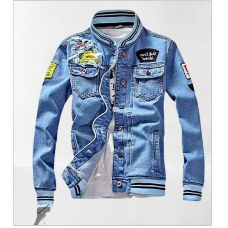 jaket jens pria jaket bordir jaket shandown