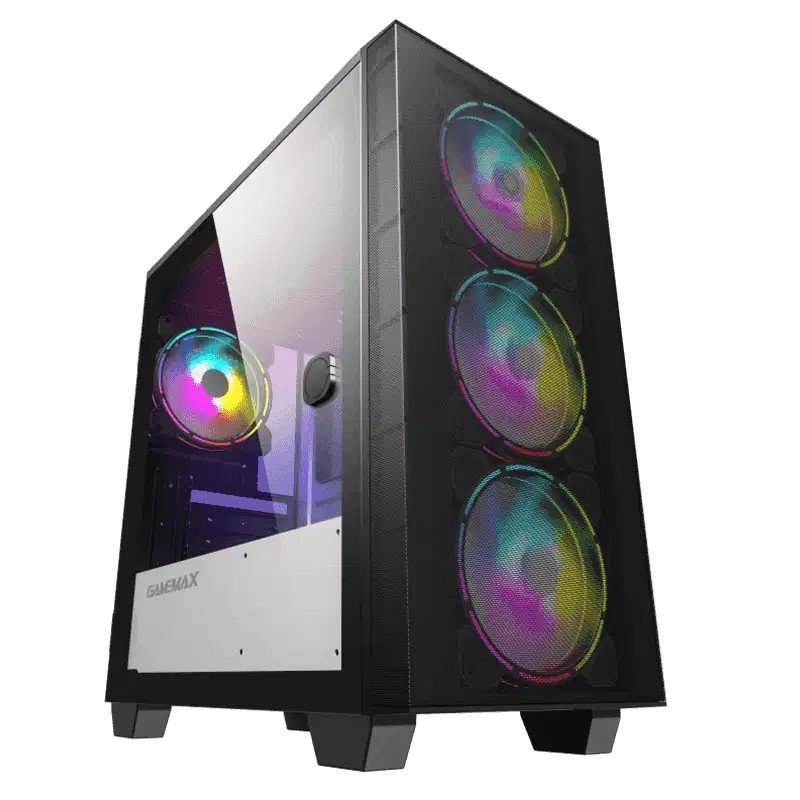 Casing PC GAMEMAX CASING AERO MINI BLACK + 3 FAN RGB / Casing M-ATX