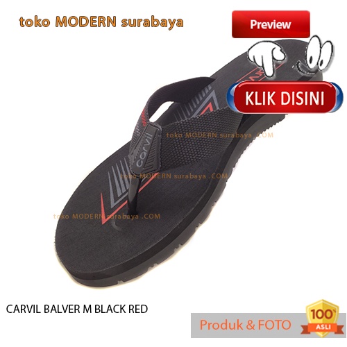 Sandal pria casual sandal jepit CARVIL BALVER M BLACK RED