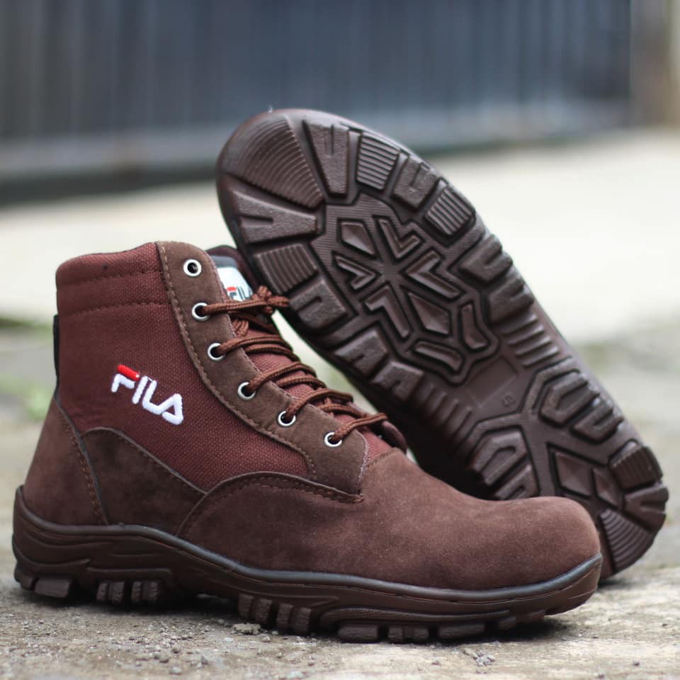PAS DAN NYAMAN DIPAKE/ Sepatu Boots Fila Safety Ujung Besi Bahan Suede