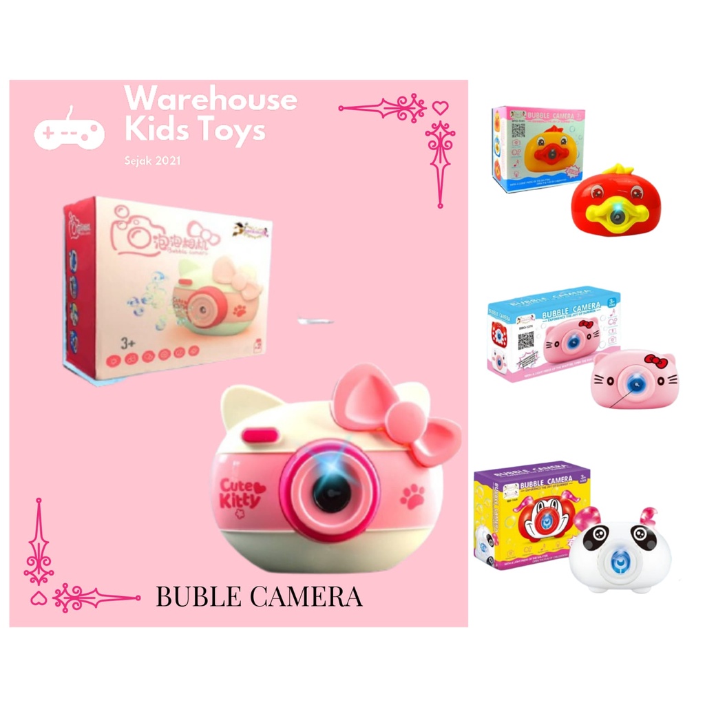 Kamera Gelembung Balon Sabun Anak Buble Hello Kitty Spiderman Sapi Kelinci Panda Macan