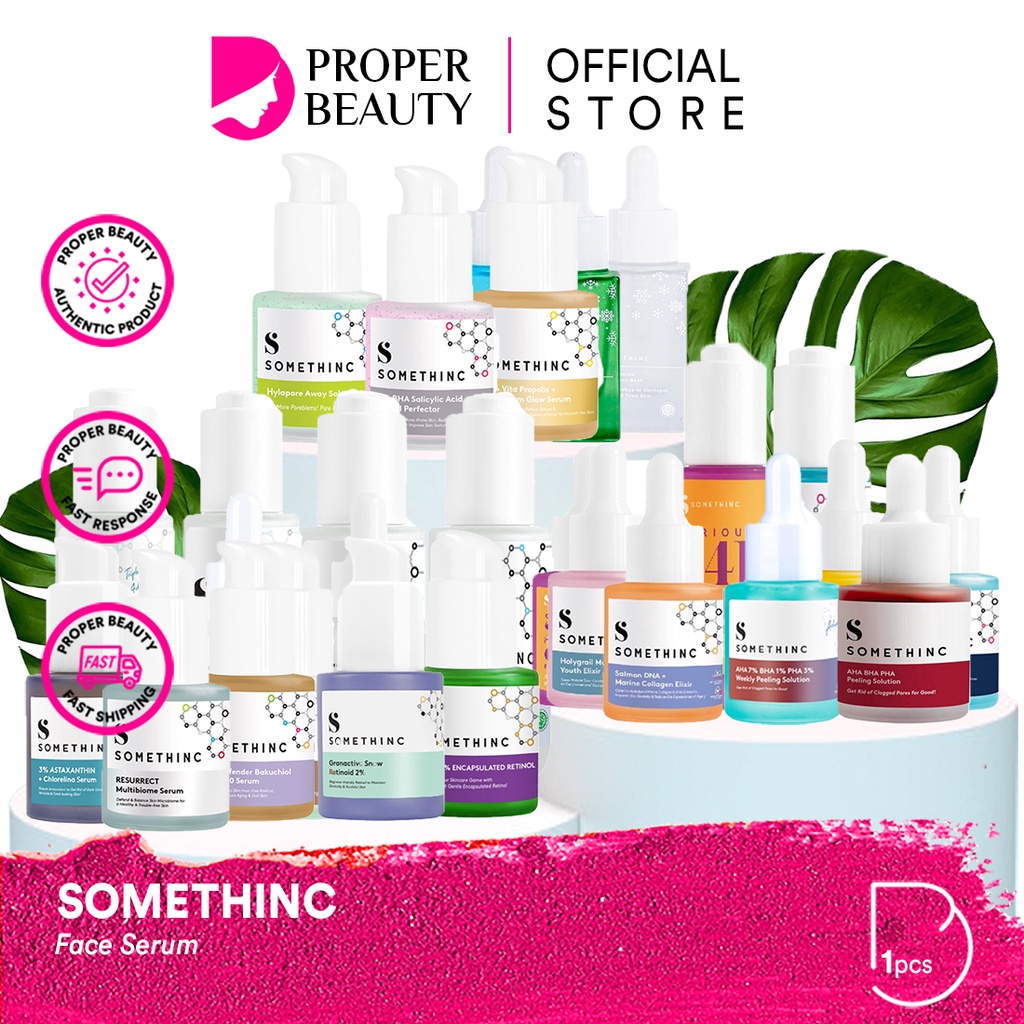 SOMETHINC Face Serum Indonesia / Skin Solver Brightening Acne Anti Aging Barrier Hydrate / Niacinamide Retinol Peeling Aha Bha Pha Hyaluronic 24k Gold Bakuchiol / Skincare Body Care Make Up Cleanser Essence Toner Ampoule Eye Cream Gel Sunscreen Mask Paket