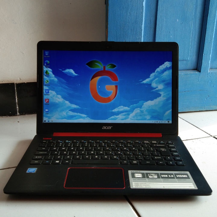 Acer One L1410-C5VL Slim tipis Merah hitam 14 inch intel celeron N3060 RAM 2GB SSD 120GB Windows 10-0