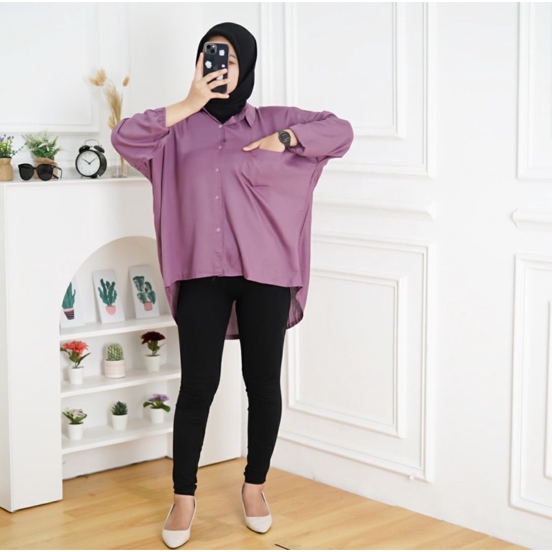 BEFAST - ZFS OOTD Kemeja Oversize HAFIN / HANNA SHIRT KEMEJA RAYON OVERSIZE JUMBO / Atasan Kemeja Wanita Kekinian 2022 / Pakaian Wanita Casual / Kemeja Polos Formal / Oversize Kemeja Terbaru  / Hem Termurah / Terlaris