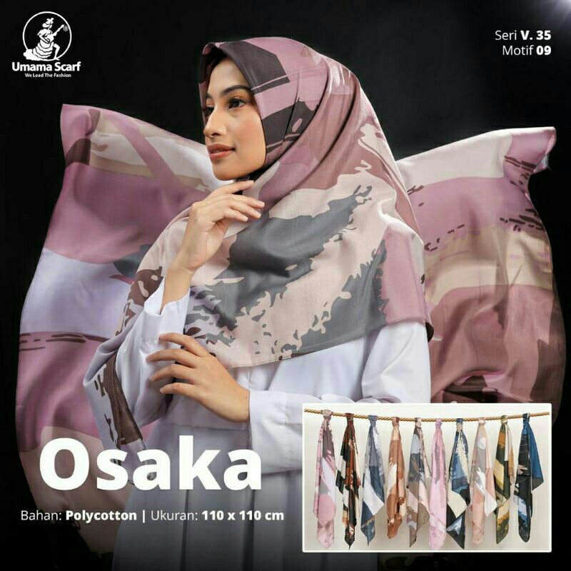 Jilbab Segi empat Voal Umama Motif Tepi Jahit Murah Grosir
