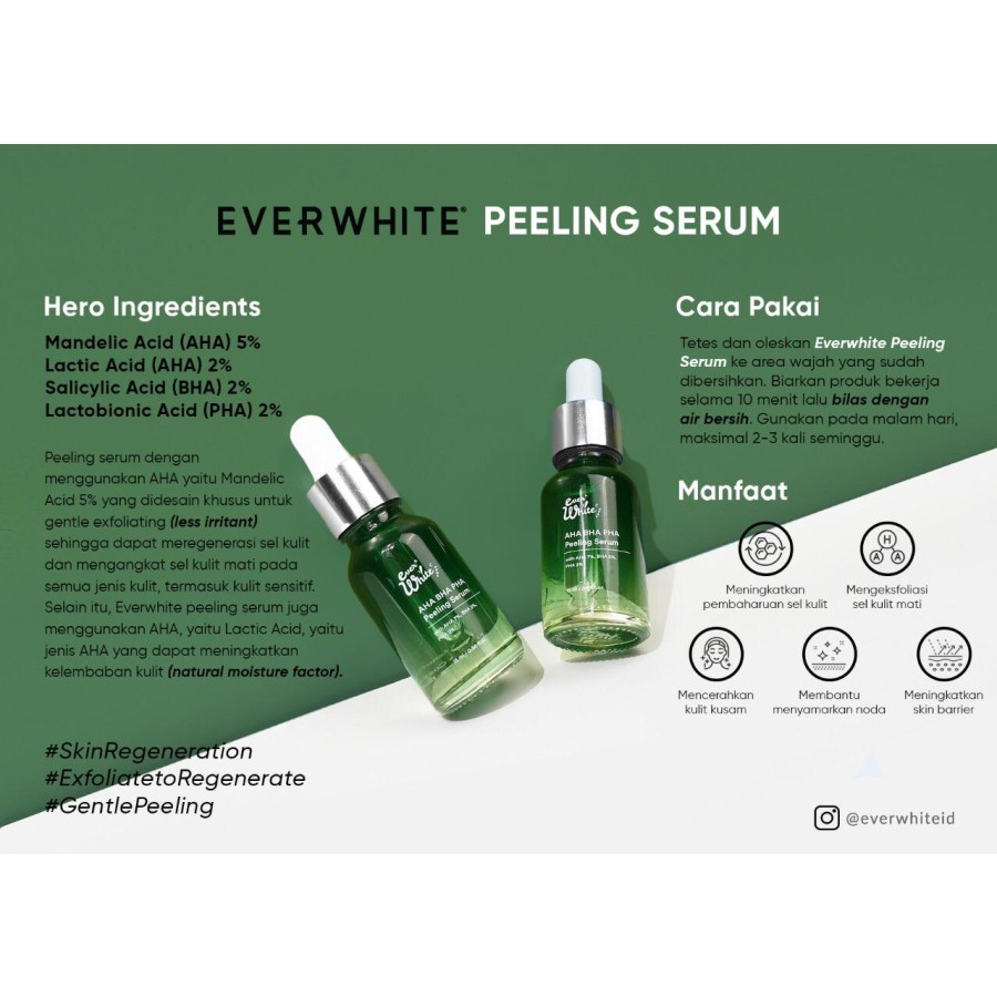 ✨ AKU MURAH ✨[KEMASAN LAMA] Everwhite AHA BHA PHA Peeling Serum